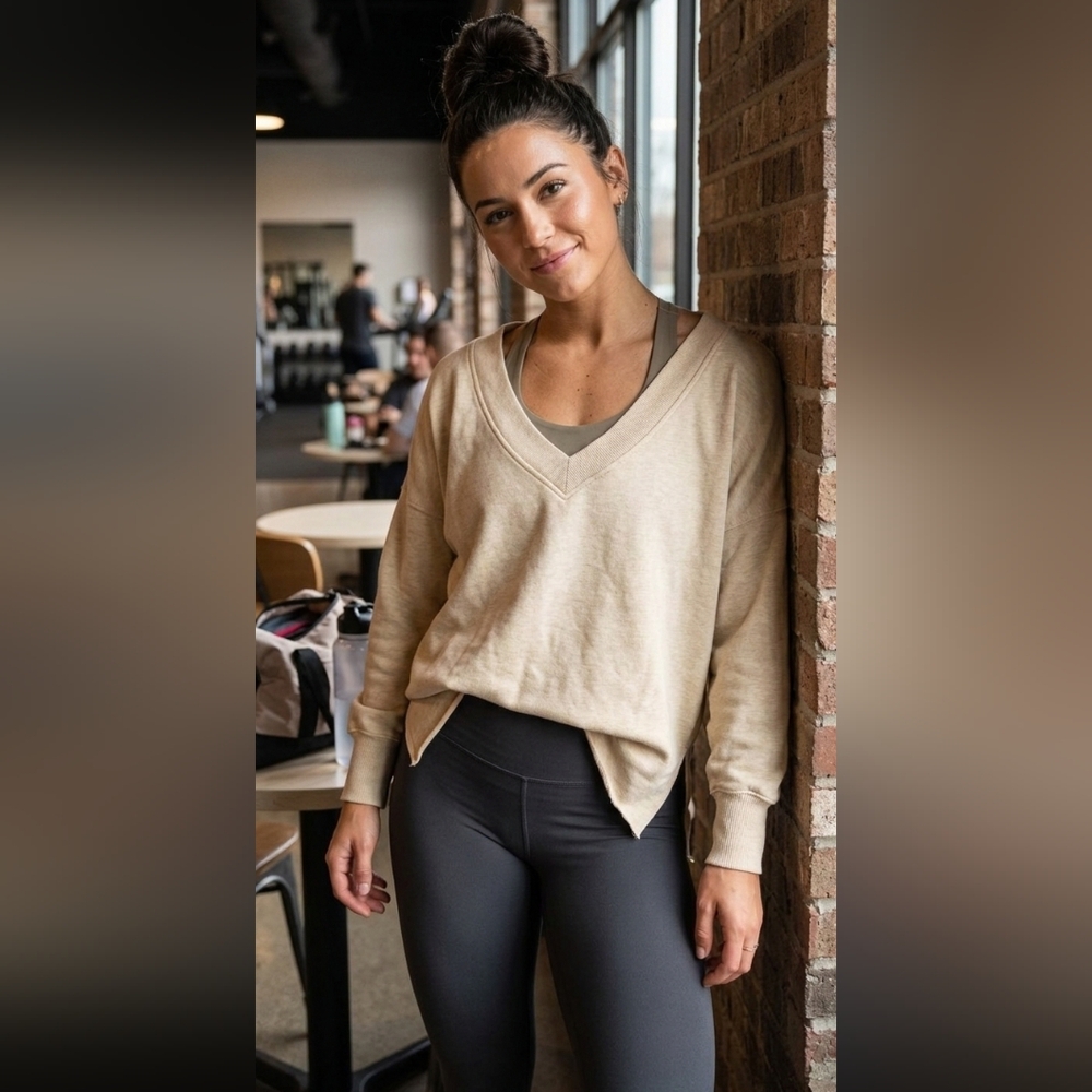 Nike Yoga Luxe Fleece V-Neck Top